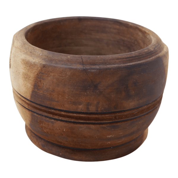 Handmade wooden mortar bowl
