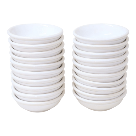 Small catering white dipping bowls