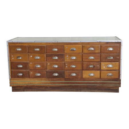 An antique apothecary cabinet or display case