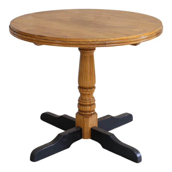 Round wooden pedestal table