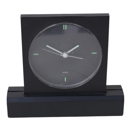 Black plastic desk clock